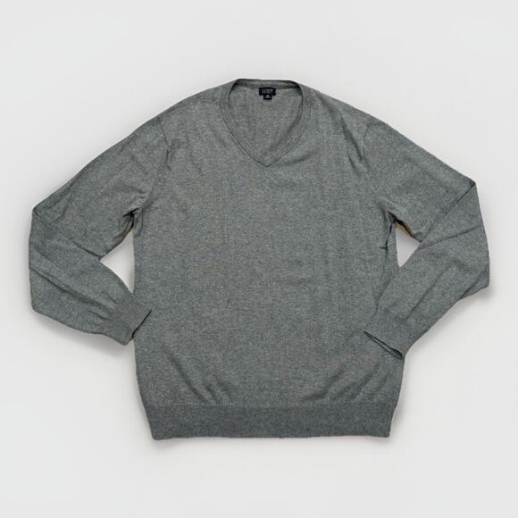 J Crew V Neck Grey Sweater Mens M Cotton Cashmere Blend Preppy - Machine Wash - Picture 1 of 7
